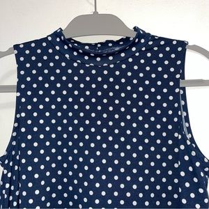 Navy n White Polka Dot Summer Flare Dress
